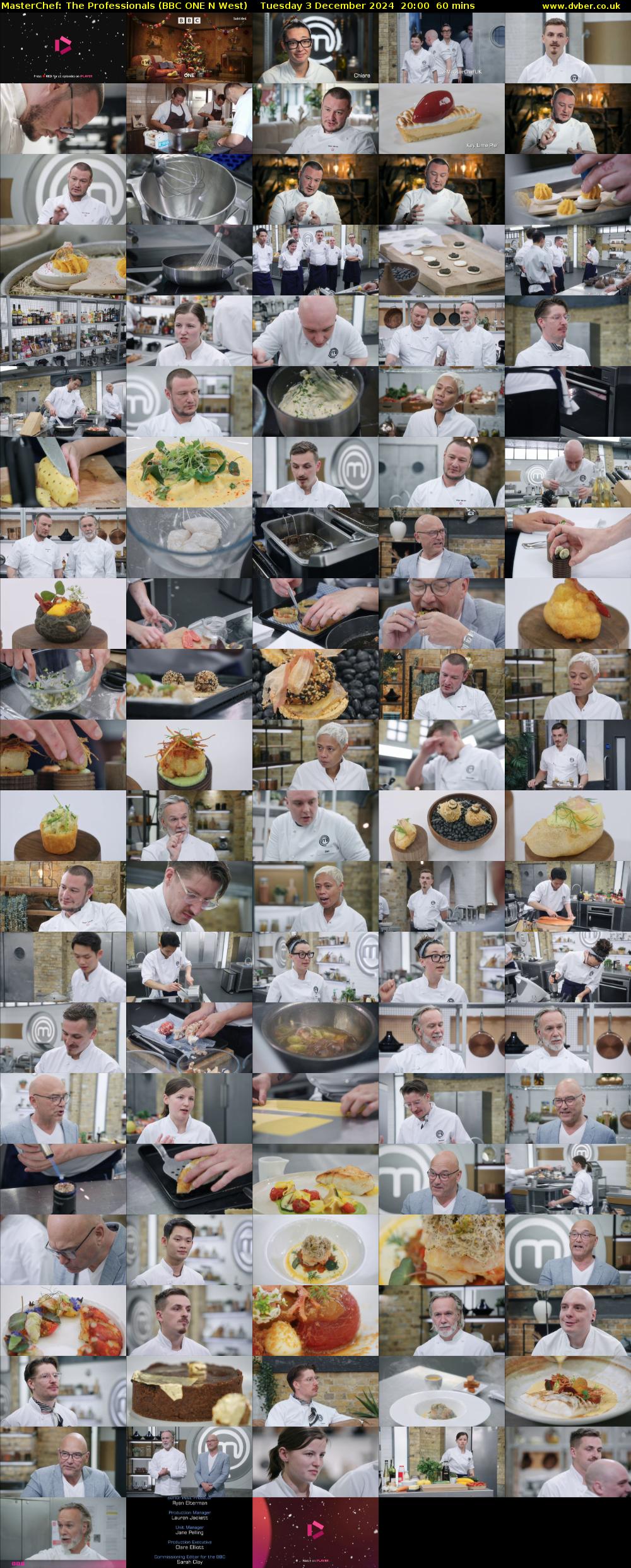 Masterchef: The Professionals (BBC ONE N West) Tuesday 3 December 2024 20:00 - 21:00