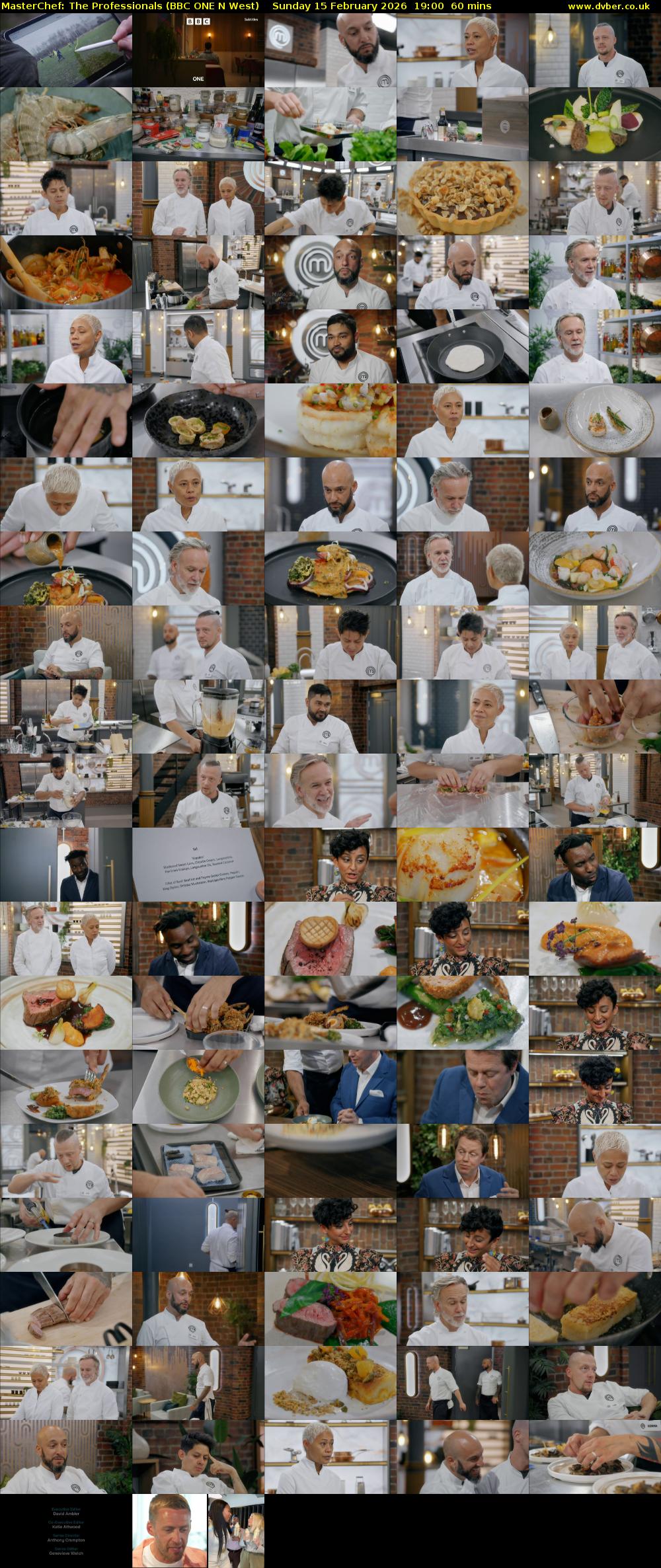 Masterchef: The Professionals (BBC ONE N West) Sunday 15 February 2026 19:00 - 20:00