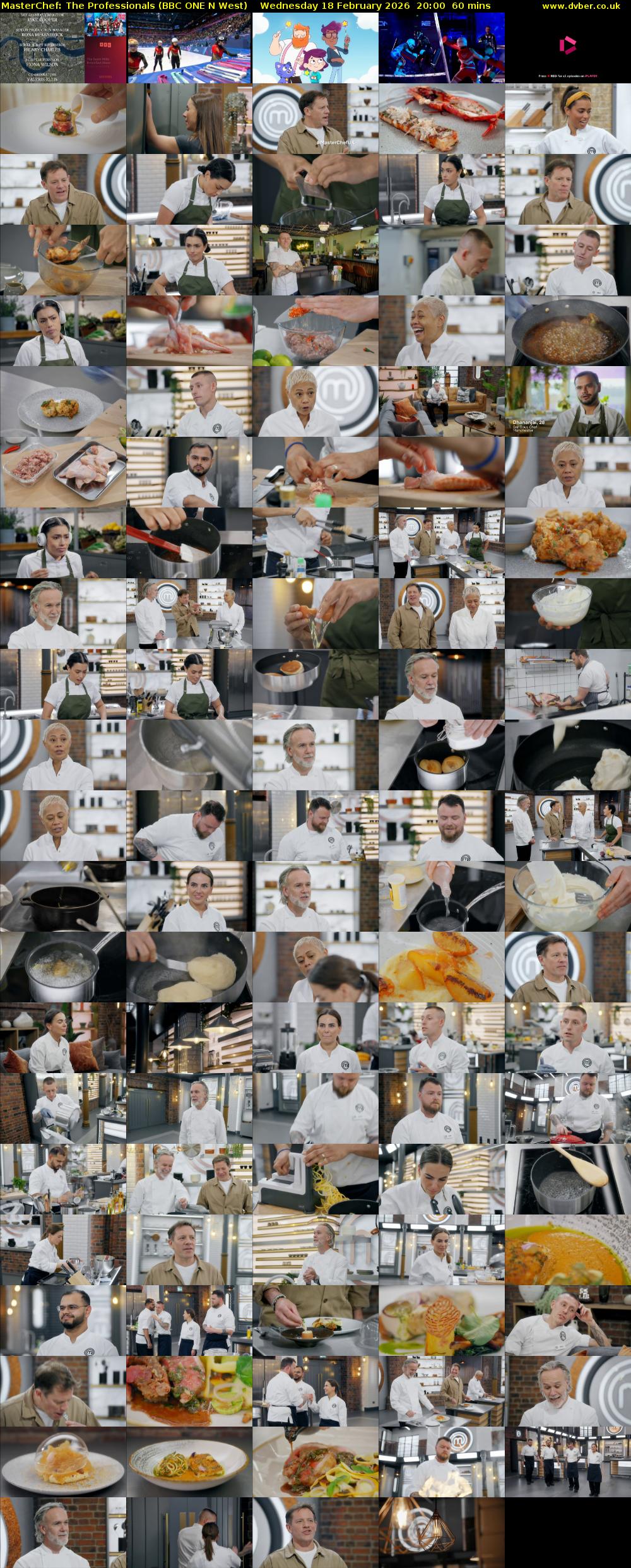 Masterchef: The Professionals (BBC ONE N West) Wednesday 18 February 2026 20:00 - 21:00