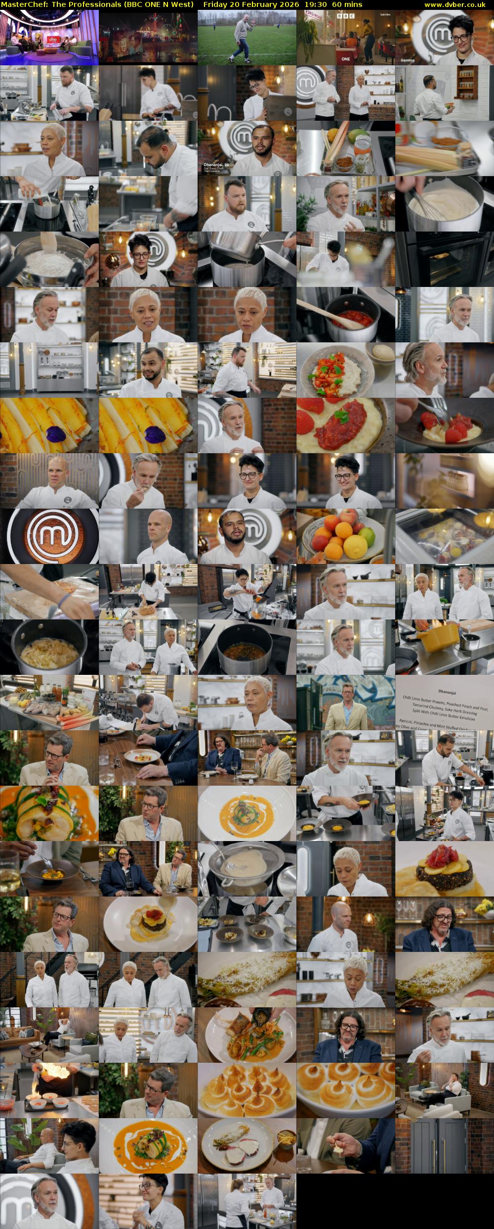 Masterchef: The Professionals (BBC ONE N West) Friday 20 February 2026 19:30 - 20:30