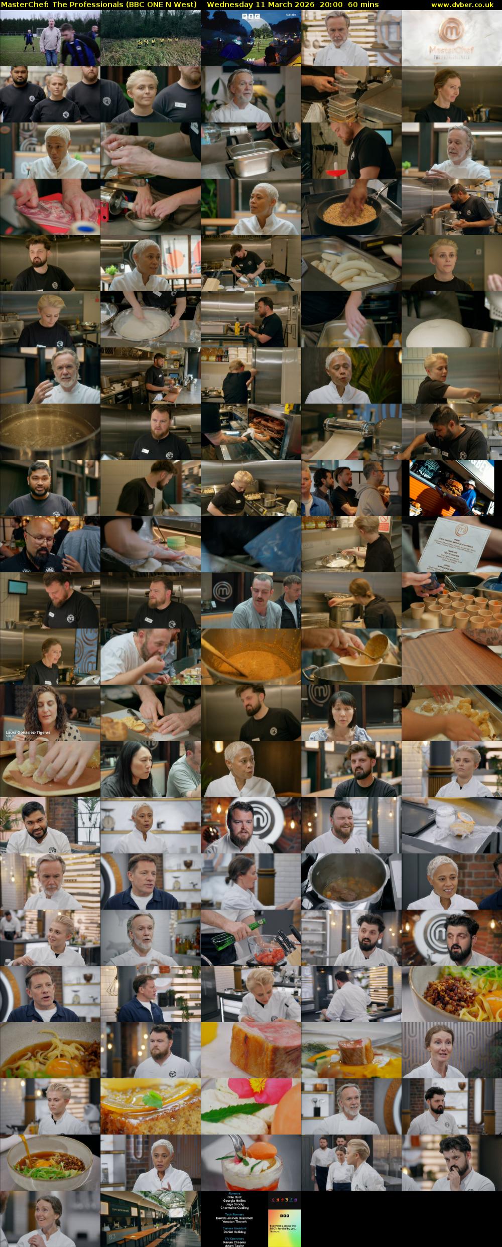 Masterchef: The Professionals (BBC ONE N West) Wednesday 11 March 2026 20:00 - 21:00