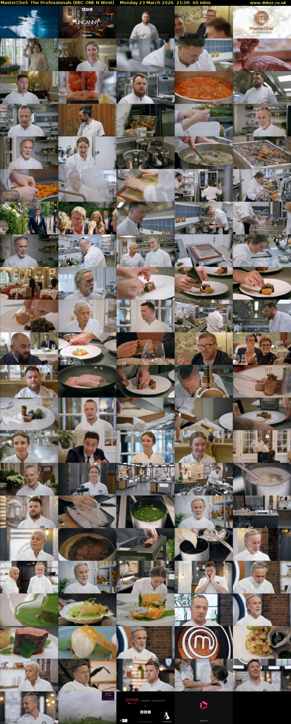 Masterchef: The Professionals (BBC ONE N West) Monday 23 March 2026 21:00 - 22:00