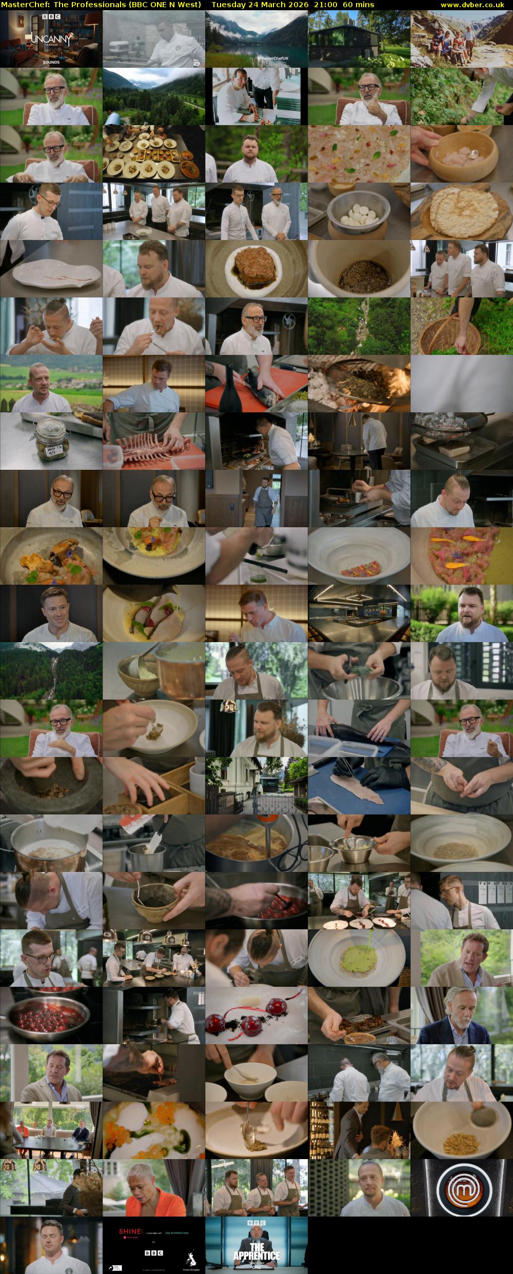 Masterchef: The Professionals (BBC ONE N West) Tuesday 24 March 2026 21:00 - 22:00