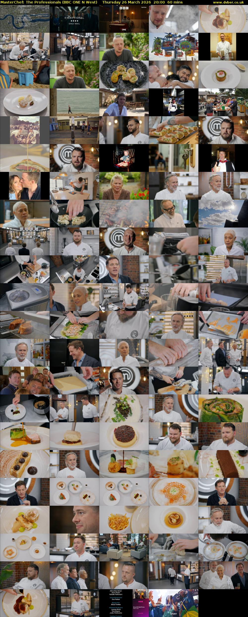 Masterchef: The Professionals (BBC ONE N West) Thursday 26 March 2026 20:00 - 21:00