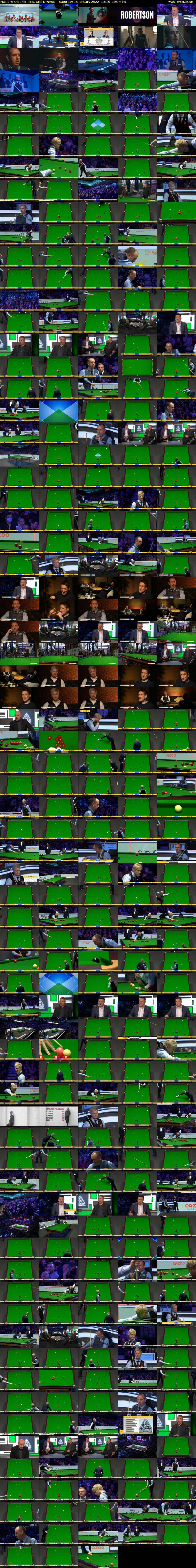 Masters Snooker (BBC ONE N West) Saturday 15 January 2022 13:15 - 16:30