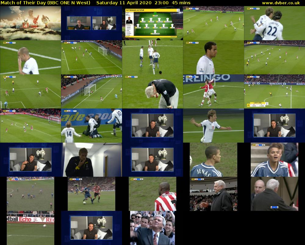 Match of Their Day (BBC ONE N West) Saturday 11 April 2020 23:00 - 23:45