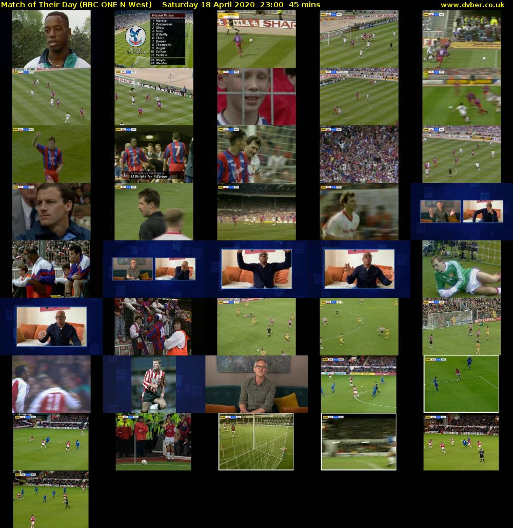 Match of Their Day (BBC ONE N West) Saturday 18 April 2020 23:00 - 23:45