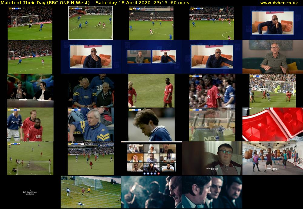 Match of Their Day (BBC ONE N West) Saturday 18 April 2020 23:15 - 00:15