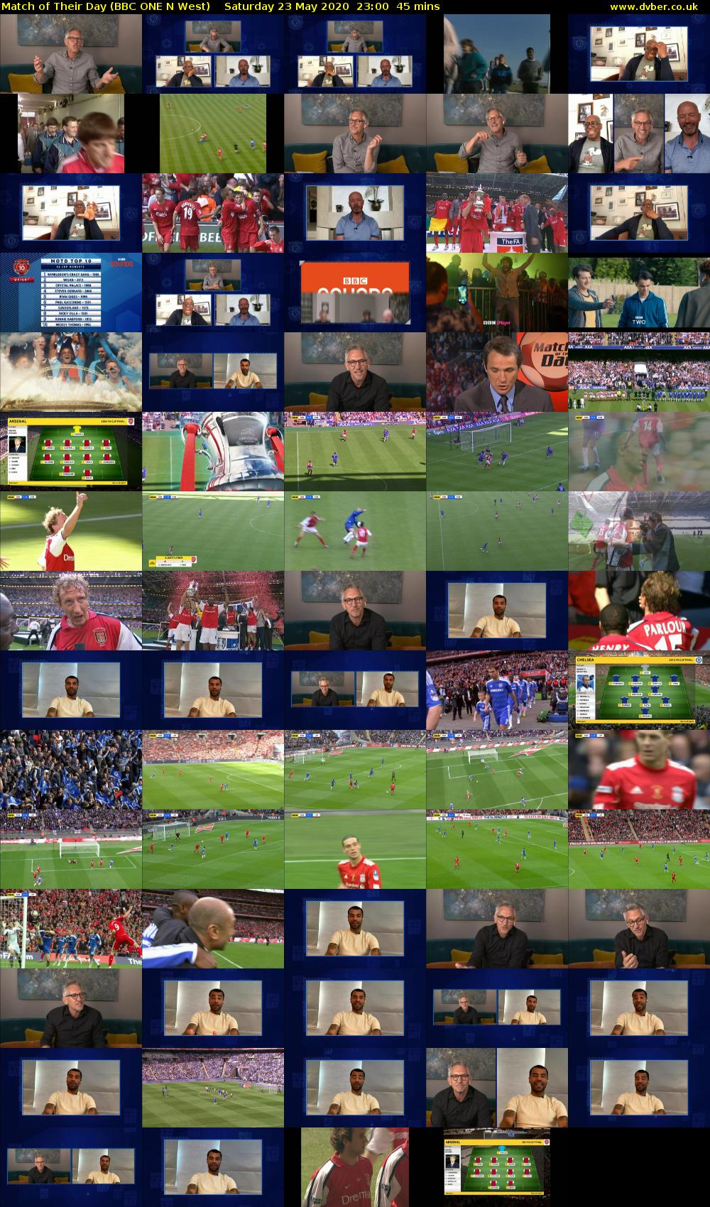 Match of Their Day (BBC ONE N West) Saturday 23 May 2020 23:00 - 23:45
