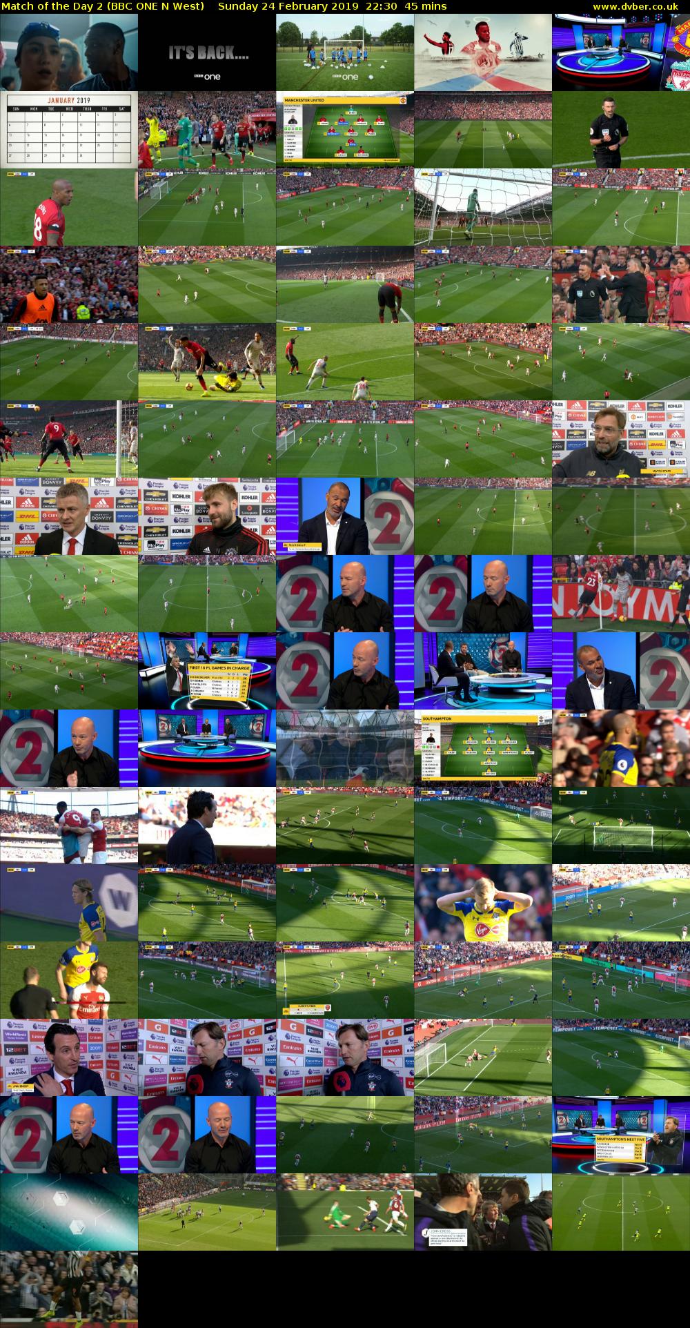 Match of the Day 2 (BBC ONE N West) Sunday 24 February 2019 22:30 - 23:15