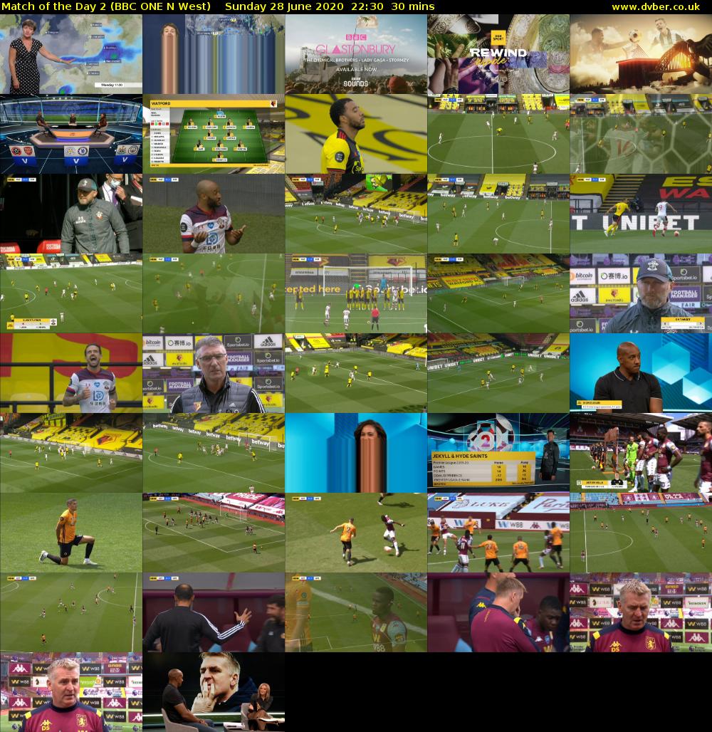 Match of the Day 2 (BBC ONE N West) Sunday 28 June 2020 22:30 - 23:00