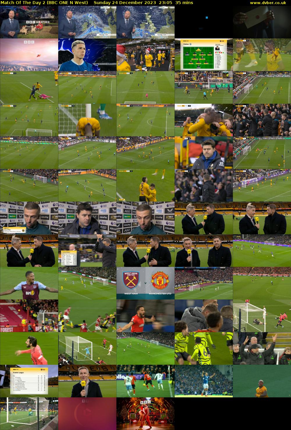Match of the Day 2 (BBC ONE N West) Sunday 24 December 2023 23:05 - 23:40