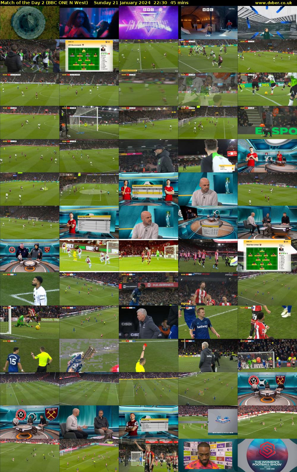 Match of the Day 2 (BBC ONE N West) Sunday 21 January 2024 22:30 - 23:15