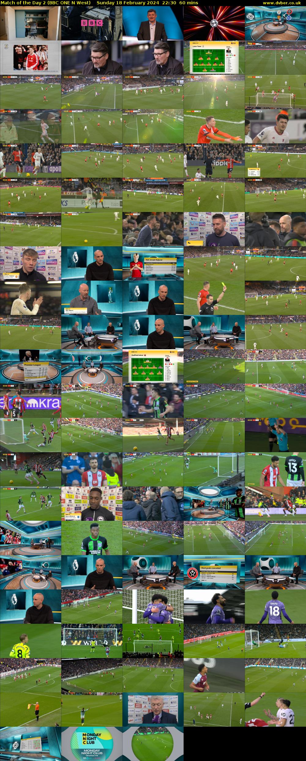 Match of the Day 2 (BBC ONE N West) Sunday 18 February 2024 22:30 - 23:30