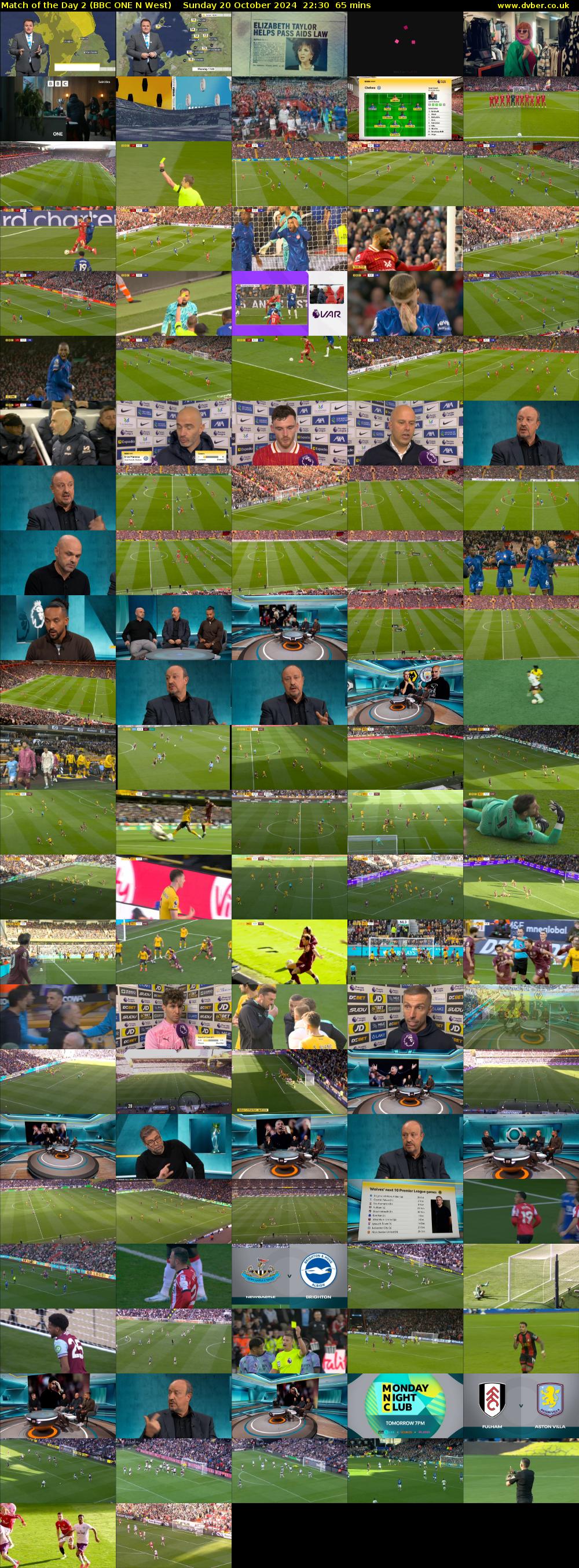 Match of the Day 2 (BBC ONE N West) Sunday 20 October 2024 22:30 - 23:35