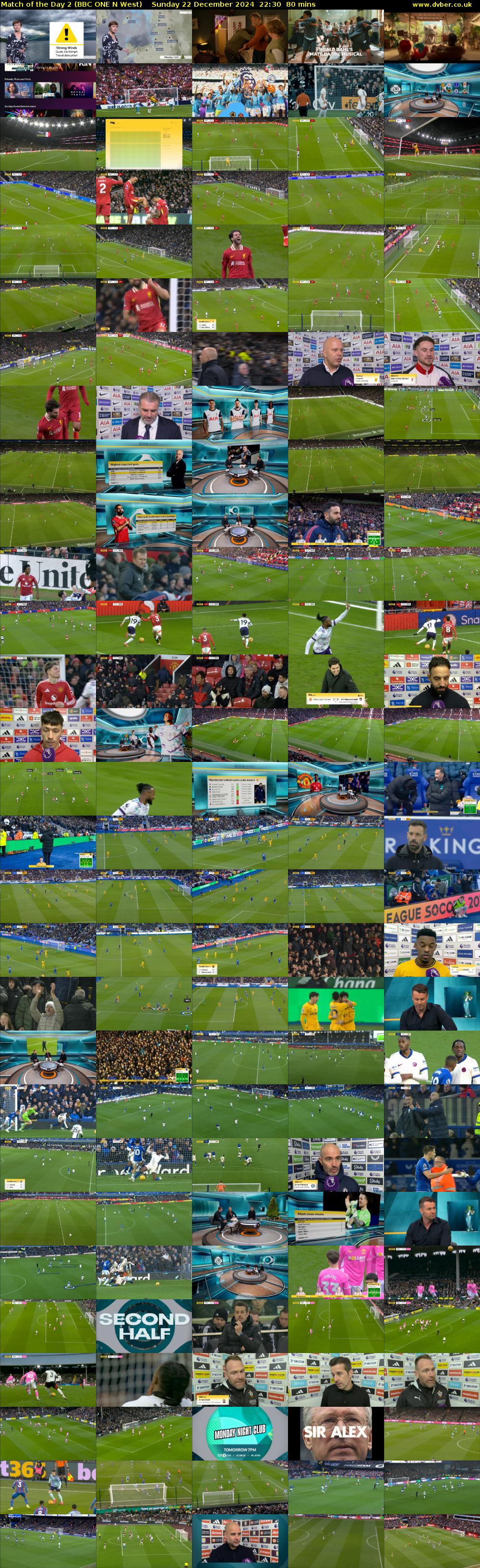 Match of the Day 2 (BBC ONE N West) Sunday 22 December 2024 22:30 - 23:50