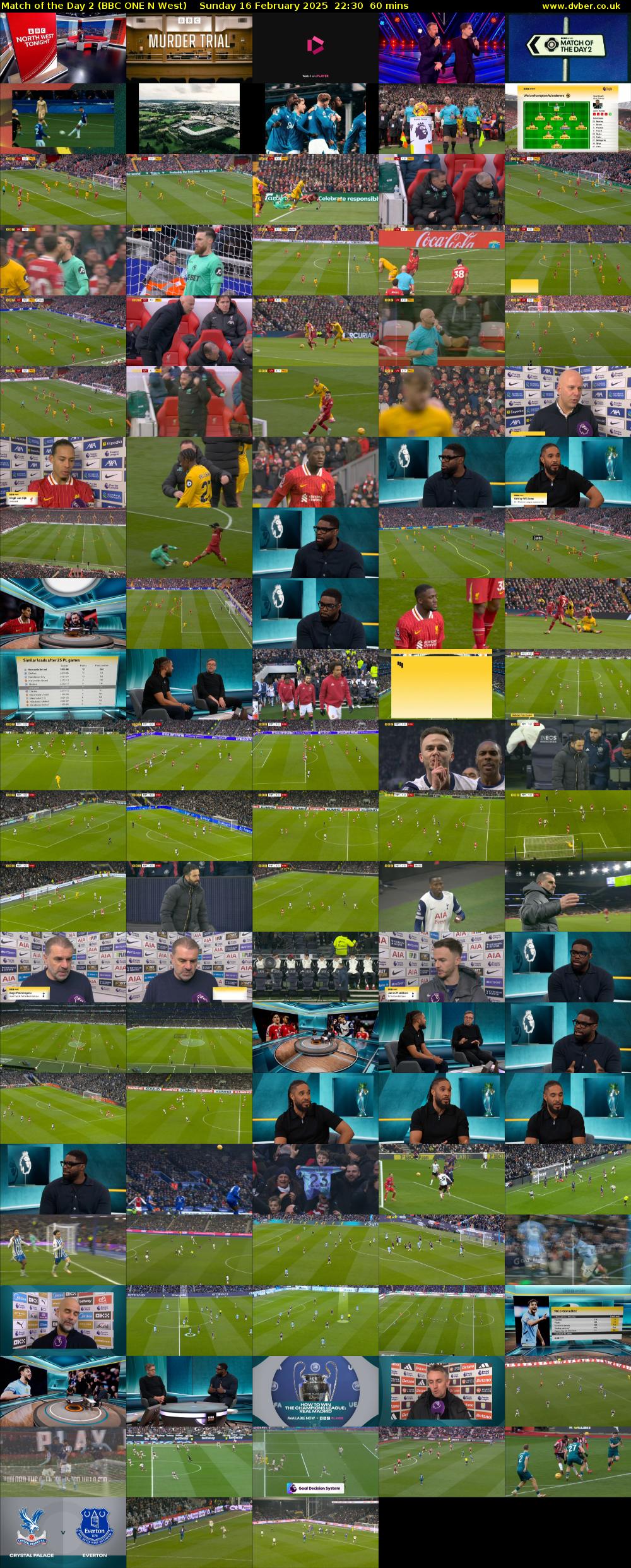 Match of the Day 2 (BBC ONE N West) Sunday 16 February 2025 22:30 - 23:30