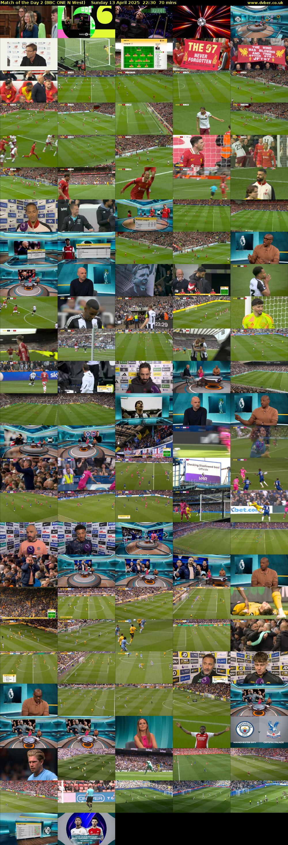 Match of the Day 2 (BBC ONE N West) Sunday 13 April 2025 22:30 - 23:40