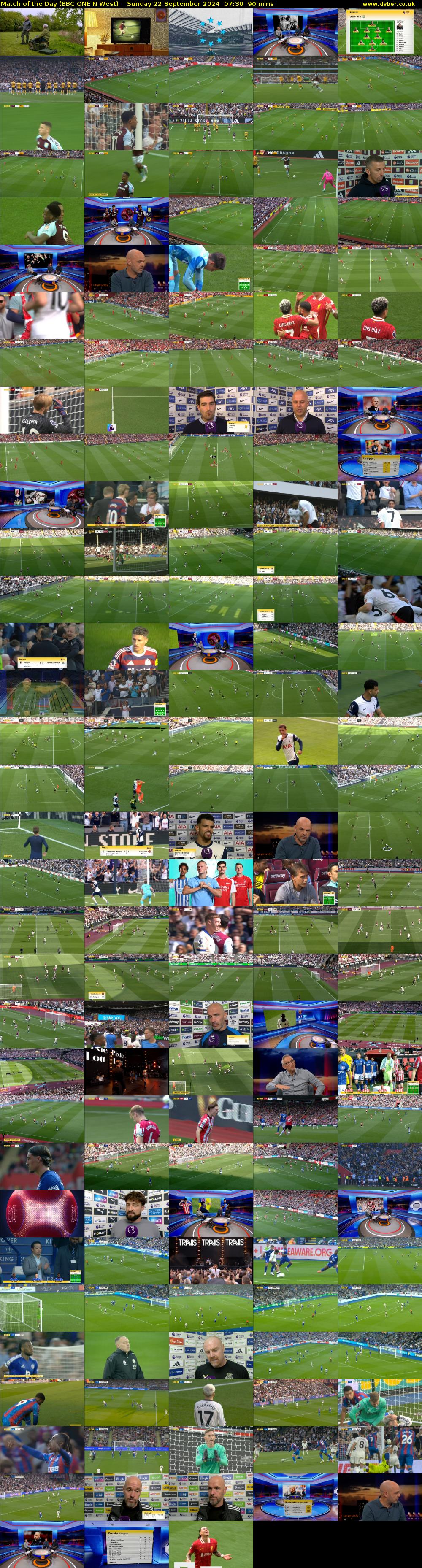 Match of the Day (BBC ONE N West) Sunday 22 September 2024 07:30 - 09:00