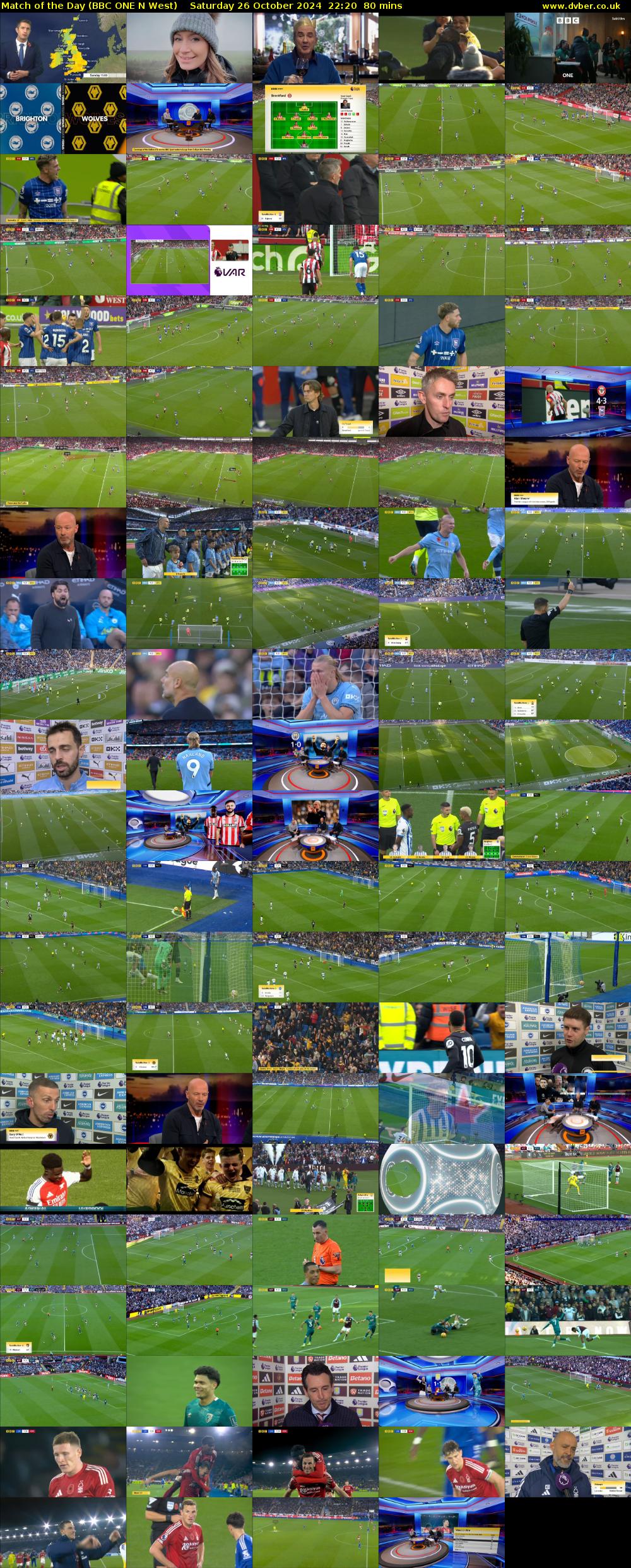 Match of the Day (BBC ONE N West) Saturday 26 October 2024 22:20 - 23:40