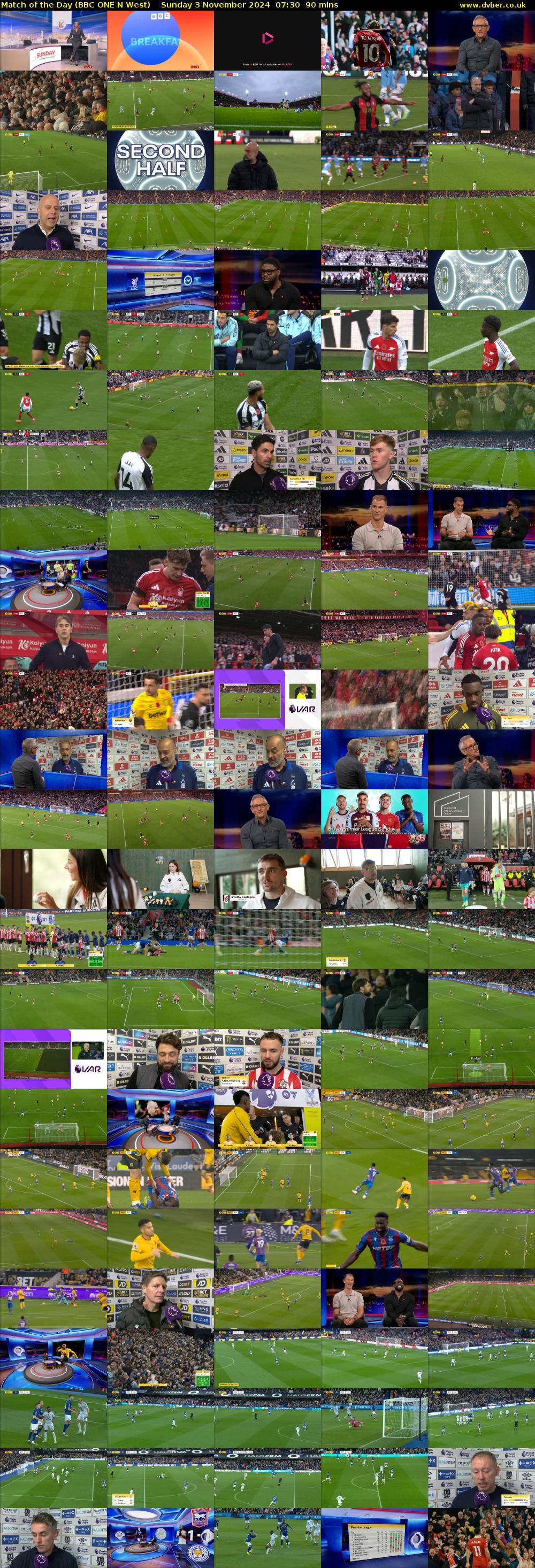 Match of the Day (BBC ONE N West) Sunday 3 November 2024 07:30 - 09:00