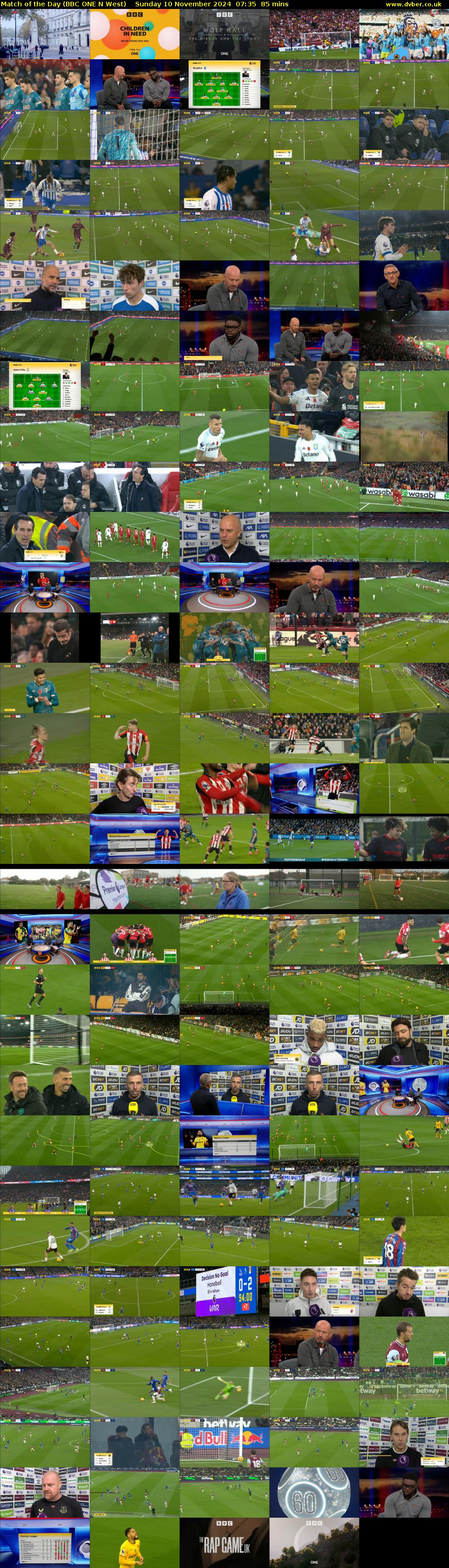Match of the Day (BBC ONE N West) Sunday 10 November 2024 07:35 - 09:00