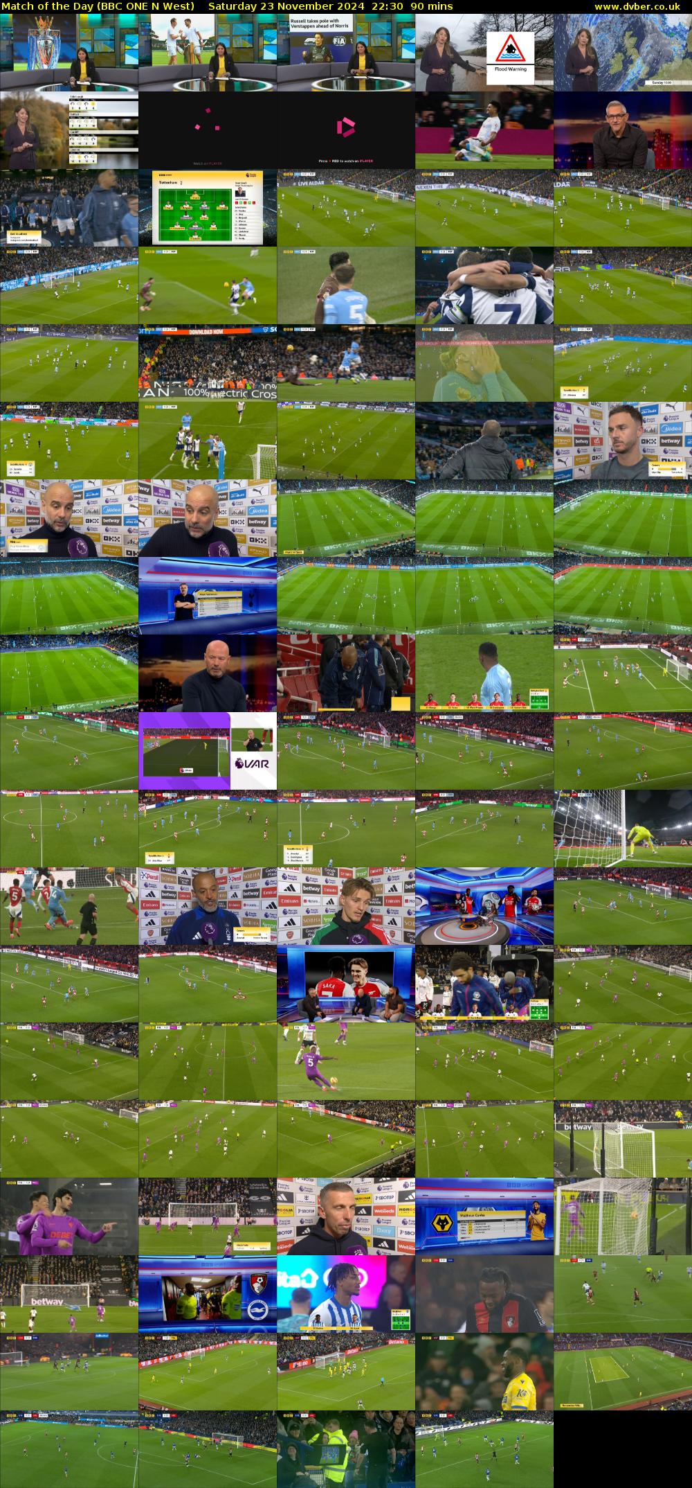 Match of the Day (BBC ONE N West) Saturday 23 November 2024 22:30 - 00:00