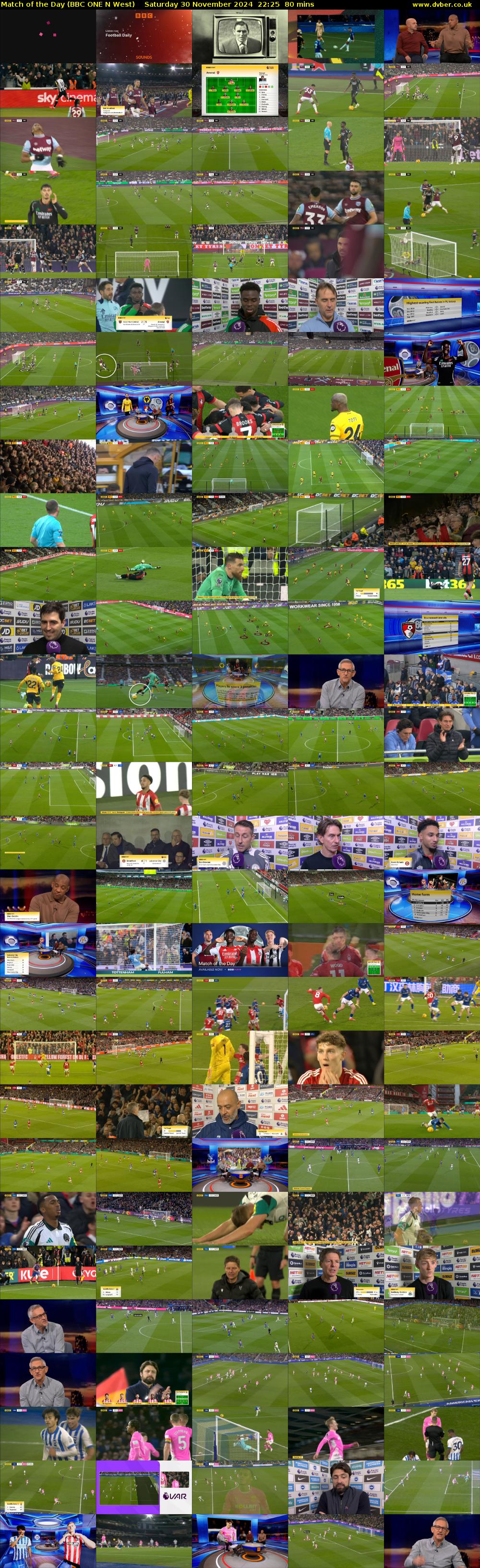 Match of the Day (BBC ONE N West) Saturday 30 November 2024 22:25 - 23:45
