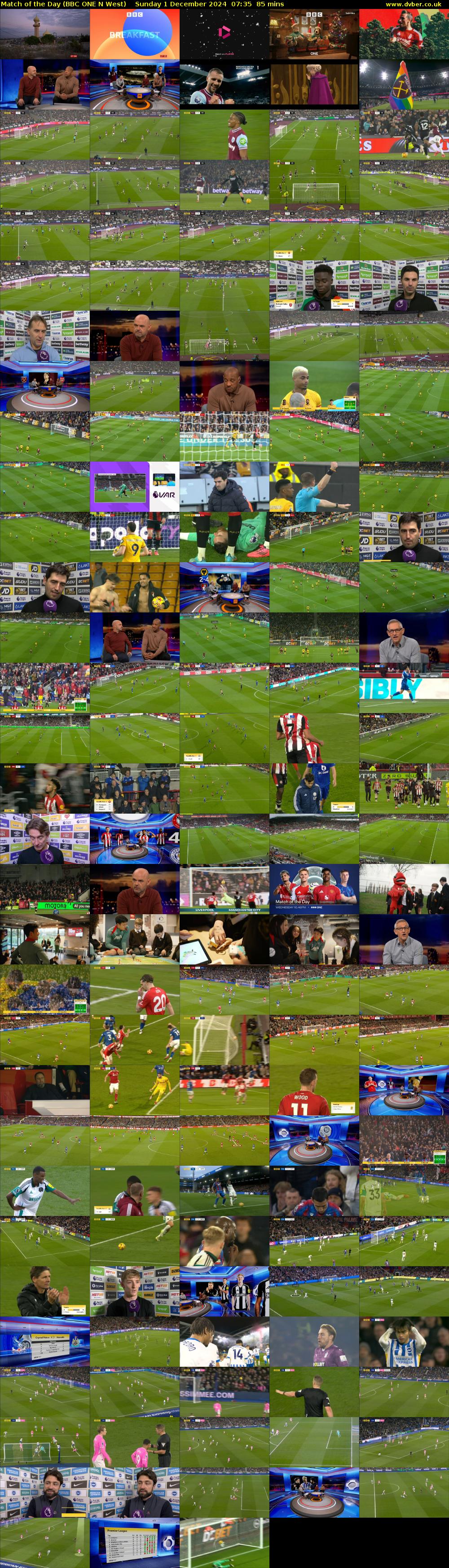 Match of the Day (BBC ONE N West) Sunday 1 December 2024 07:35 - 09:00