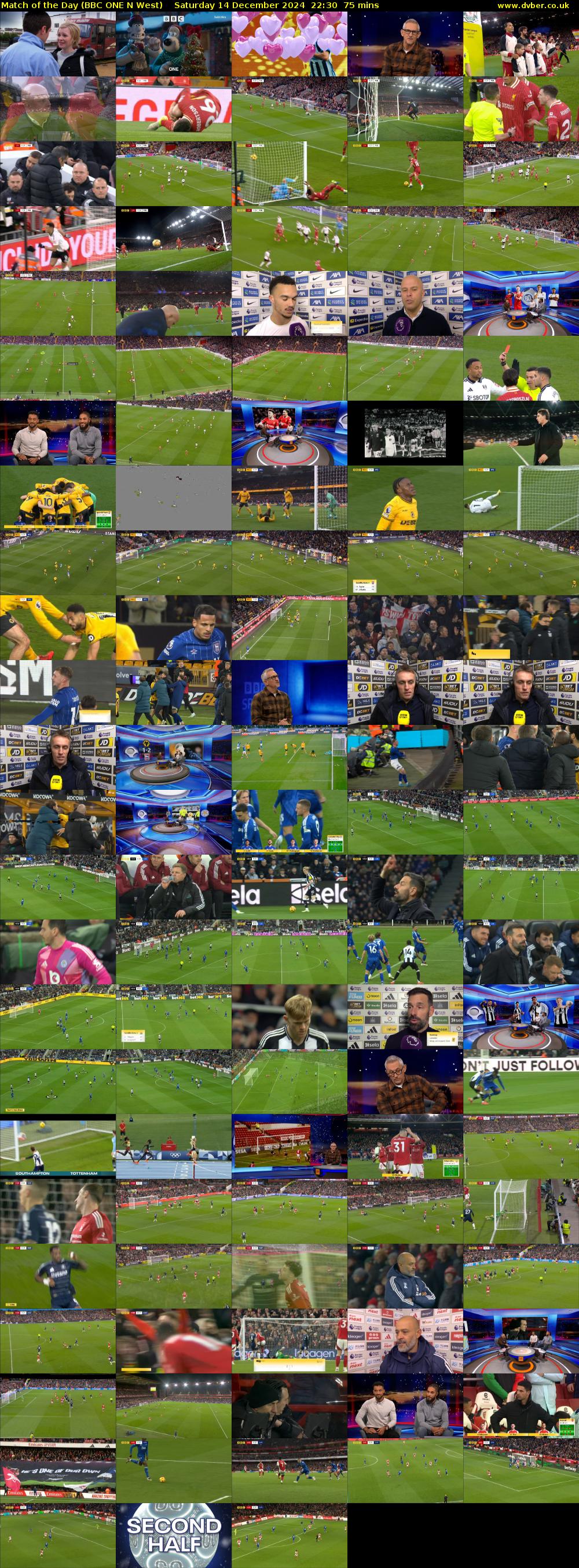 Match of the Day (BBC ONE N West) Saturday 14 December 2024 22:30 - 23:45