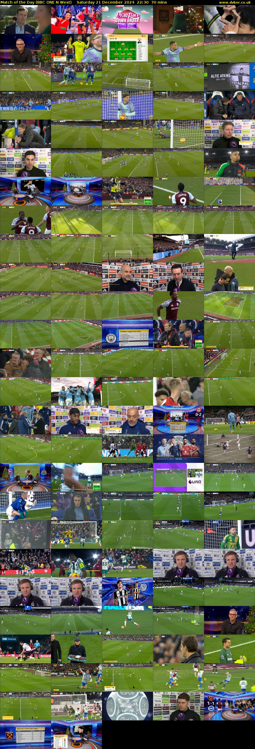 Match of the Day (BBC ONE N West) Saturday 21 December 2024 22:30 - 23:40