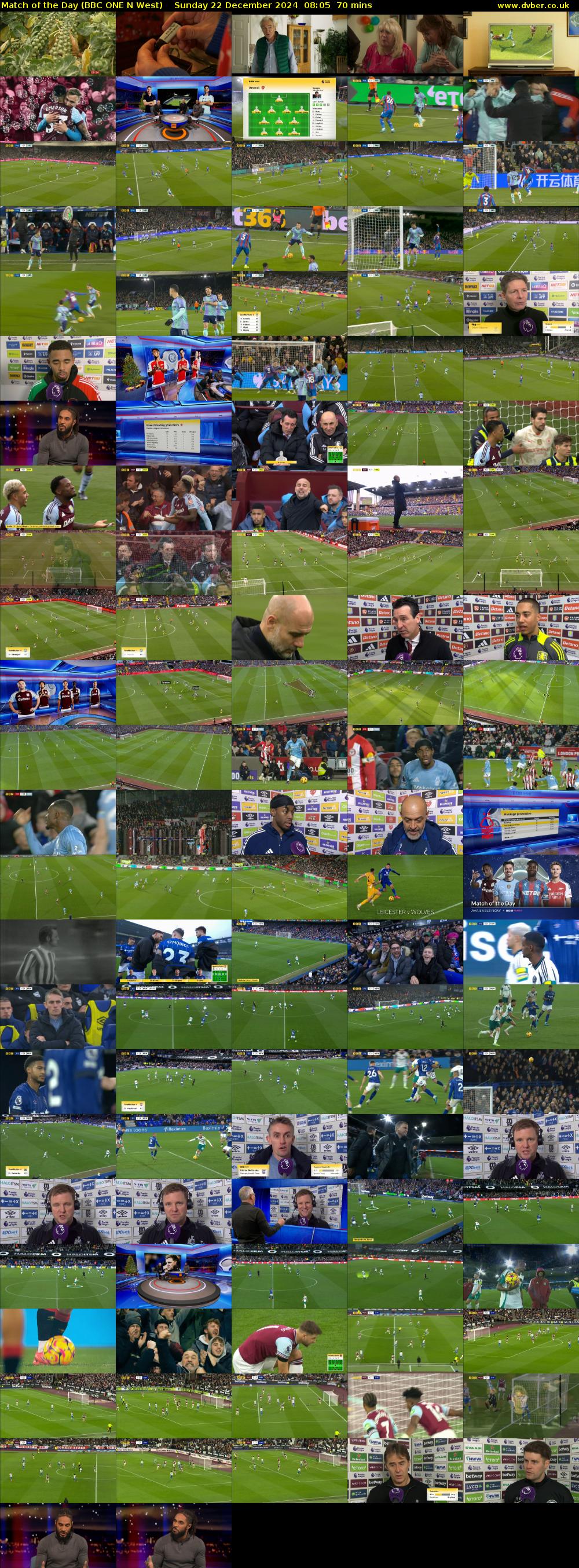Match of the Day (BBC ONE N West) Sunday 22 December 2024 08:05 - 09:15
