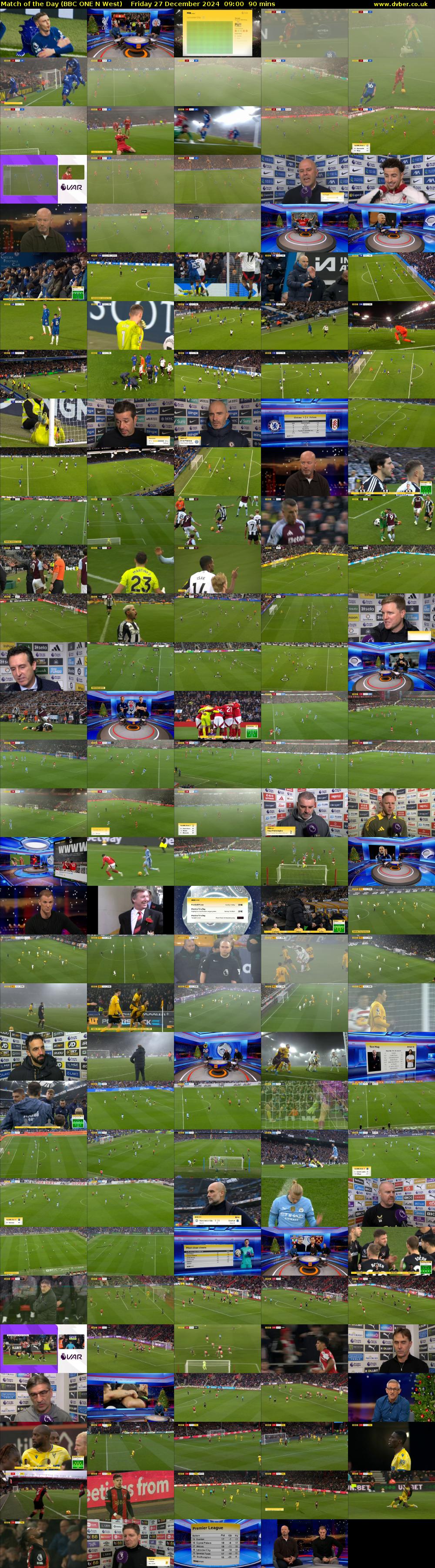 Match of the Day (BBC ONE N West) Friday 27 December 2024 09:00 - 10:30