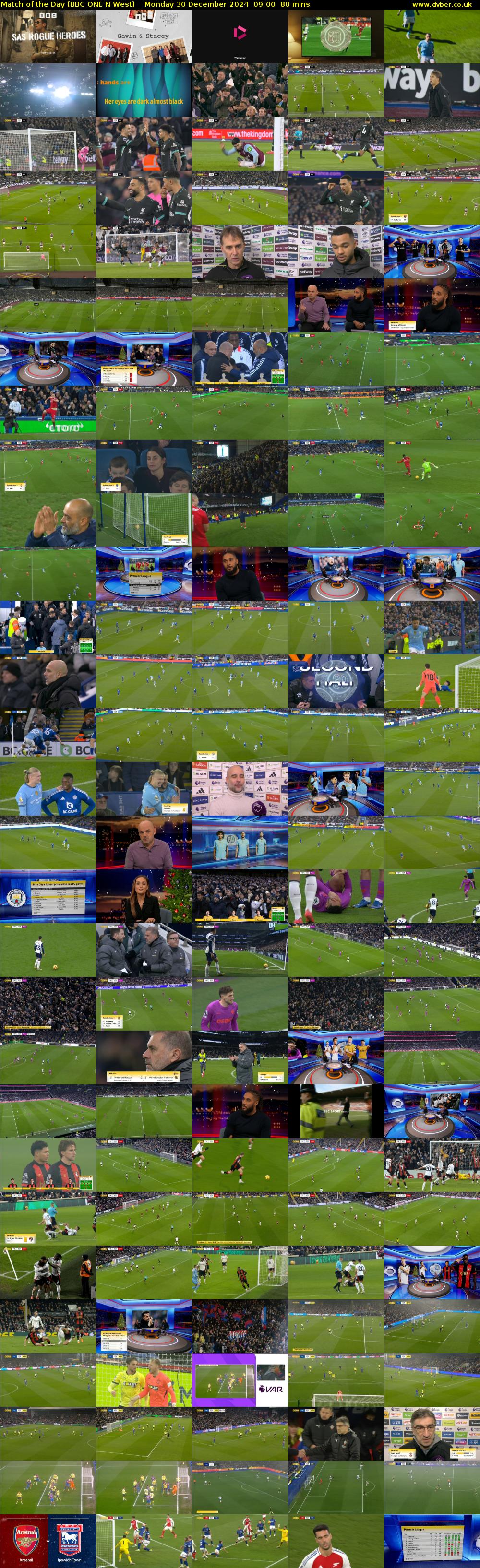 Match of the Day (BBC ONE N West) Monday 30 December 2024 09:00 - 10:20