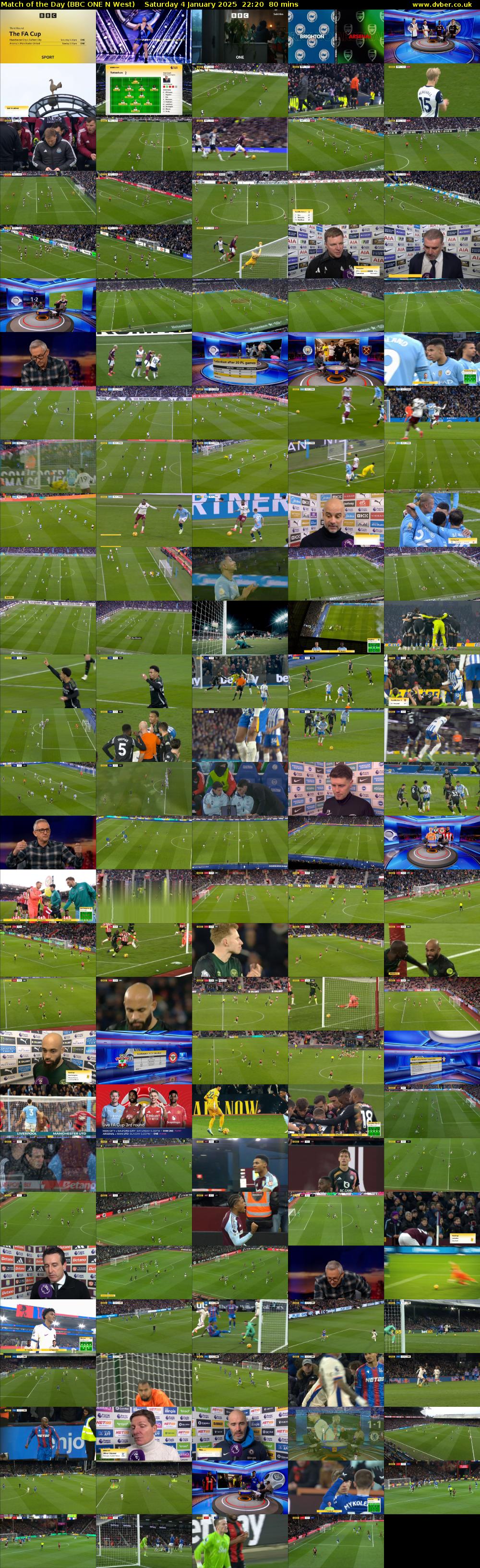 Match of the Day (BBC ONE N West) Saturday 4 January 2025 22:20 - 23:40