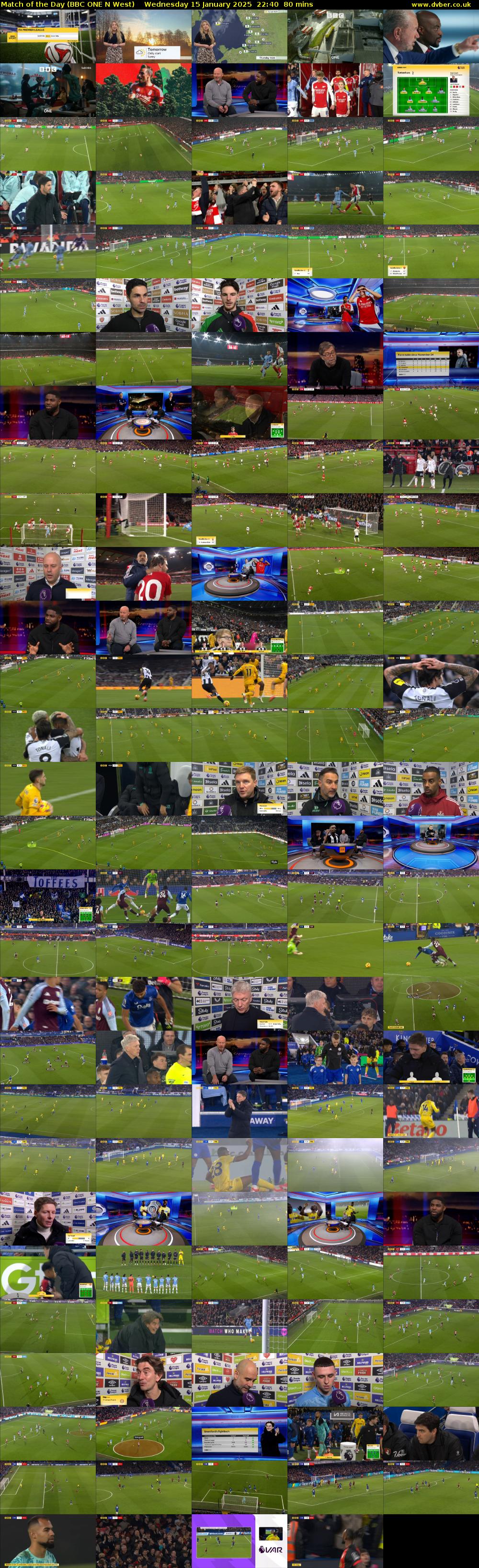Match of the Day (BBC ONE N West) Wednesday 15 January 2025 22:40 - 00:00