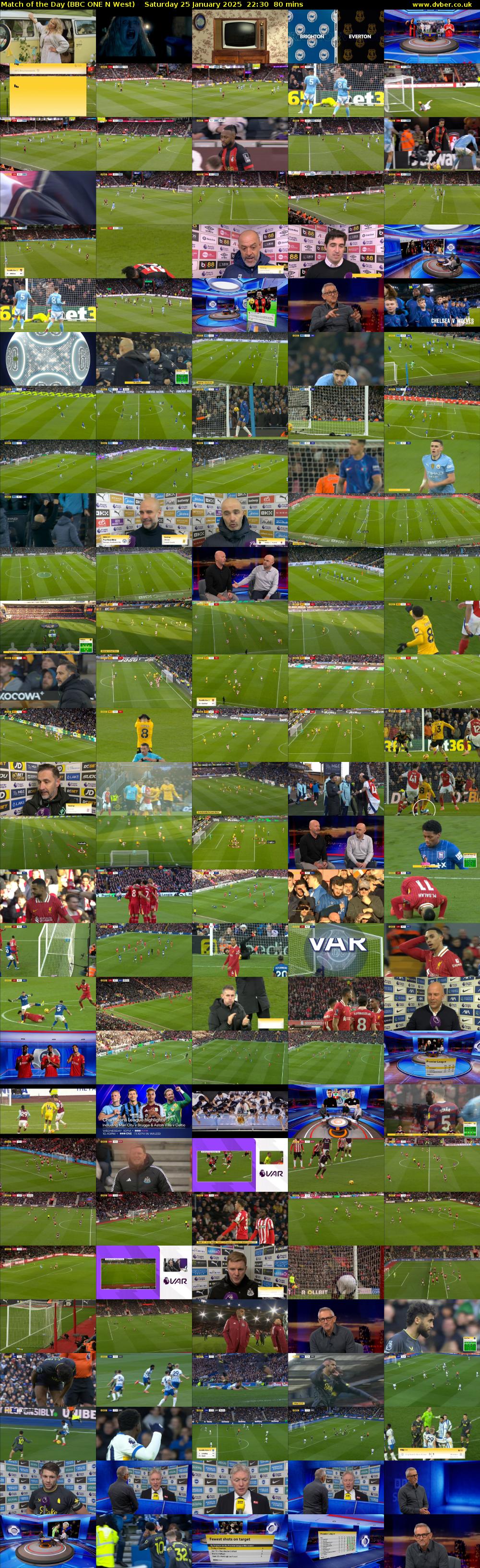Match of the Day (BBC ONE N West) Saturday 25 January 2025 22:30 - 23:50