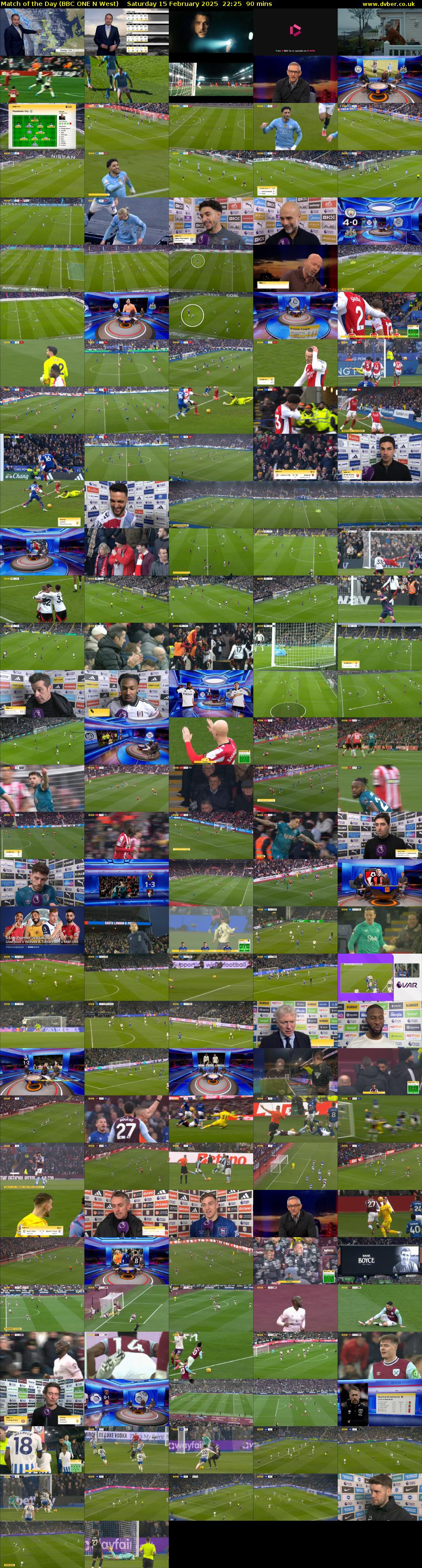 Match of the Day (BBC ONE N West) Saturday 15 February 2025 22:25 - 23:55
