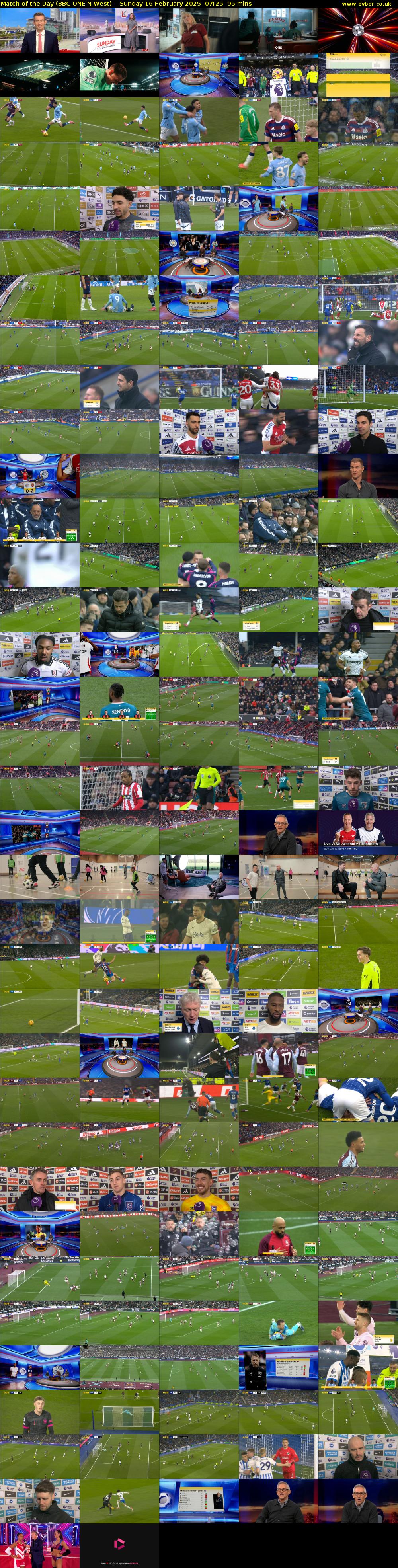 Match of the Day (BBC ONE N West) Sunday 16 February 2025 07:25 - 09:00