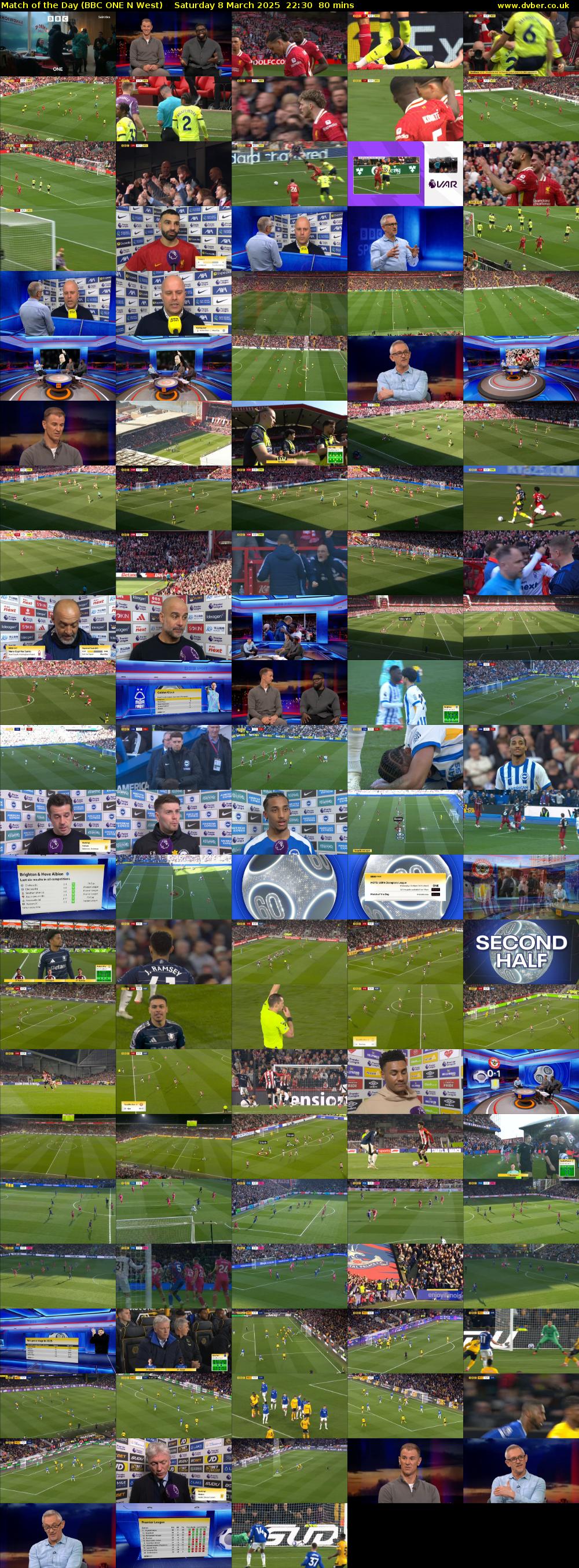 Match of the Day (BBC ONE N West) Saturday 8 March 2025 22:30 - 23:50