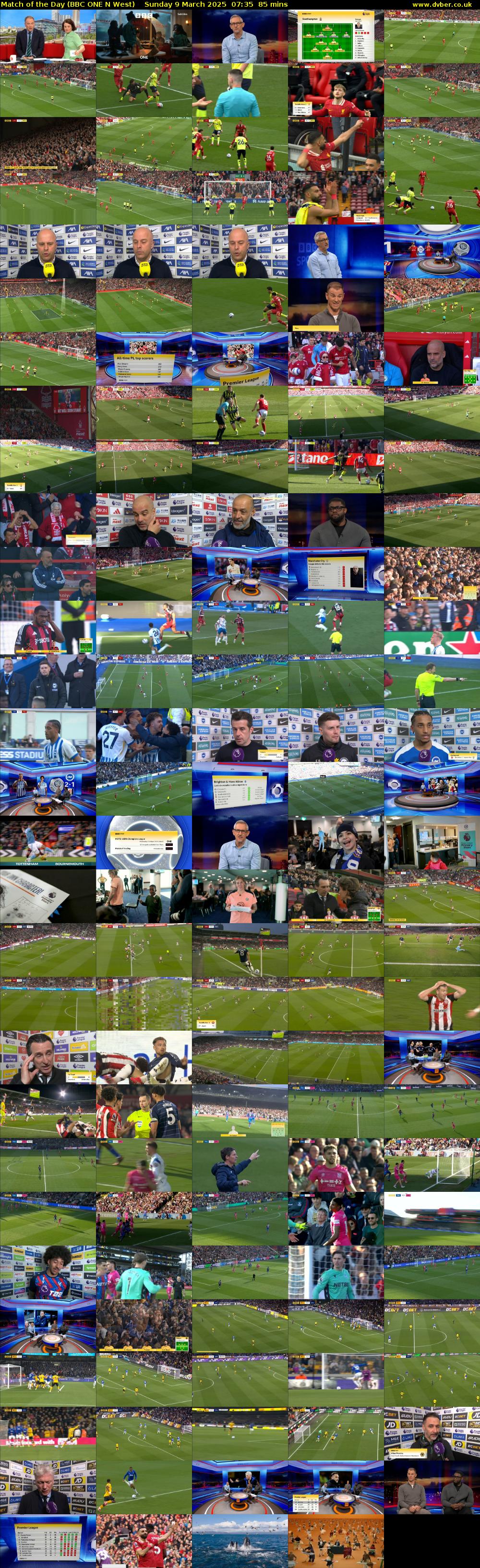 Match of the Day (BBC ONE N West) Sunday 9 March 2025 07:35 - 09:00