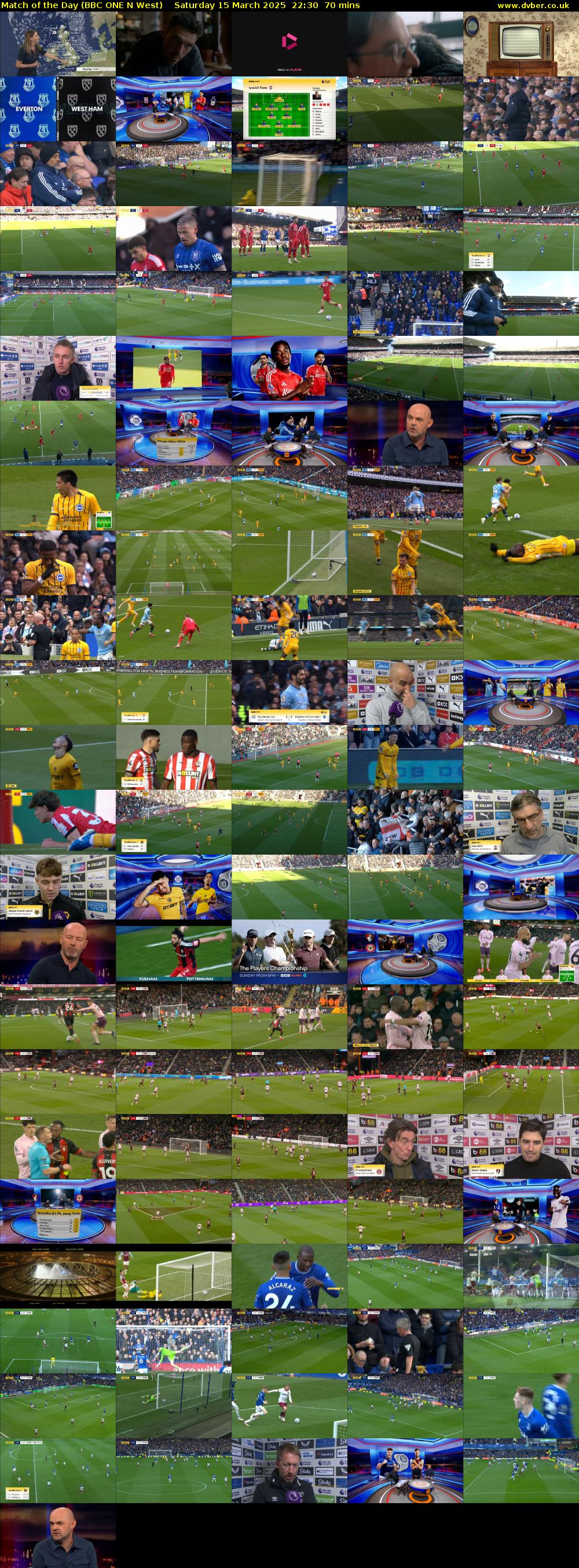 Match of the Day (BBC ONE N West) Saturday 15 March 2025 22:30 - 23:40