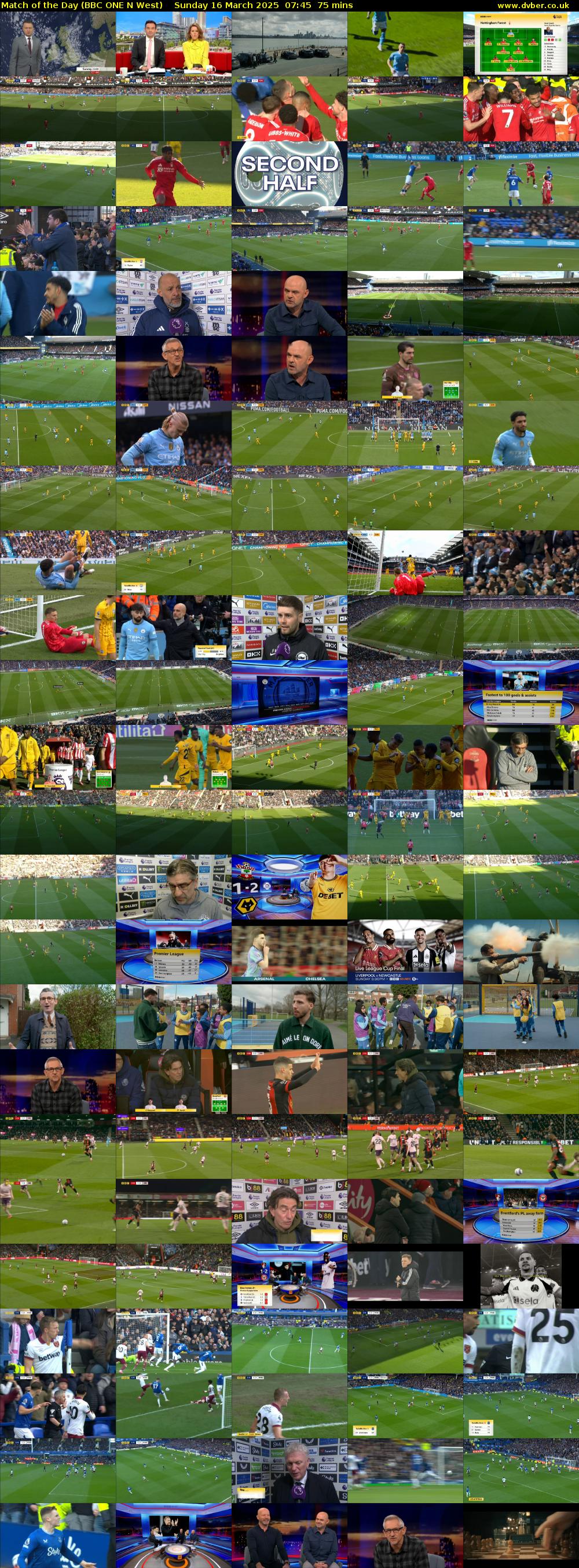 Match of the Day (BBC ONE N West) Sunday 16 March 2025 07:45 - 09:00