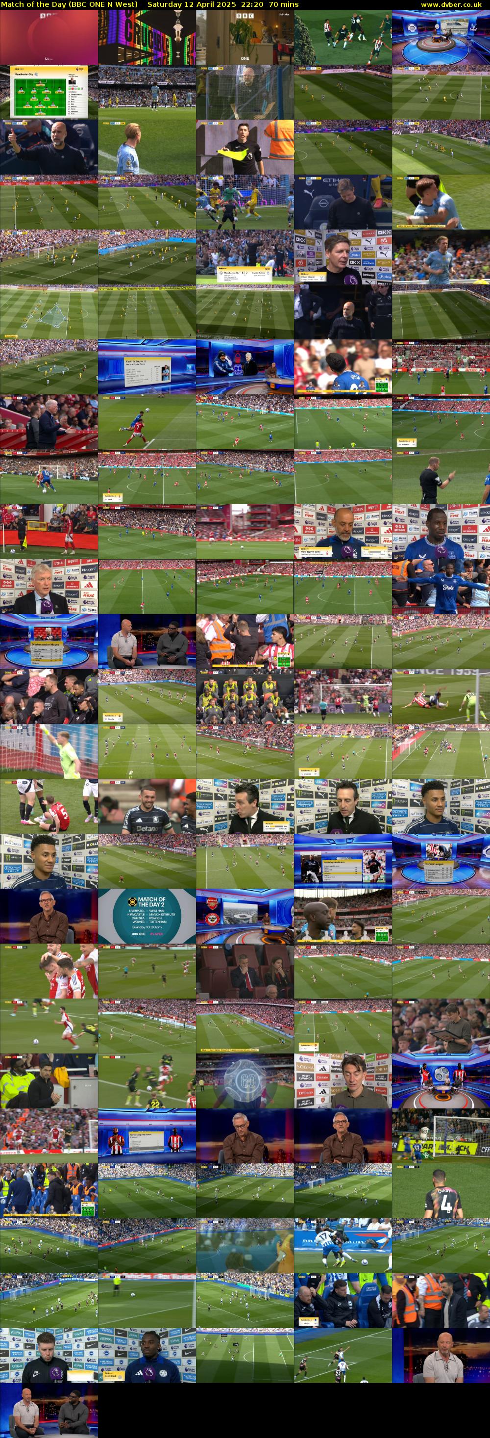 Match of the Day (BBC ONE N West) Saturday 12 April 2025 22:20 - 23:30