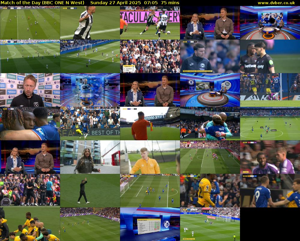 Match of the Day (BBC ONE N West) Sunday 27 April 2025 07:05 - 08:20