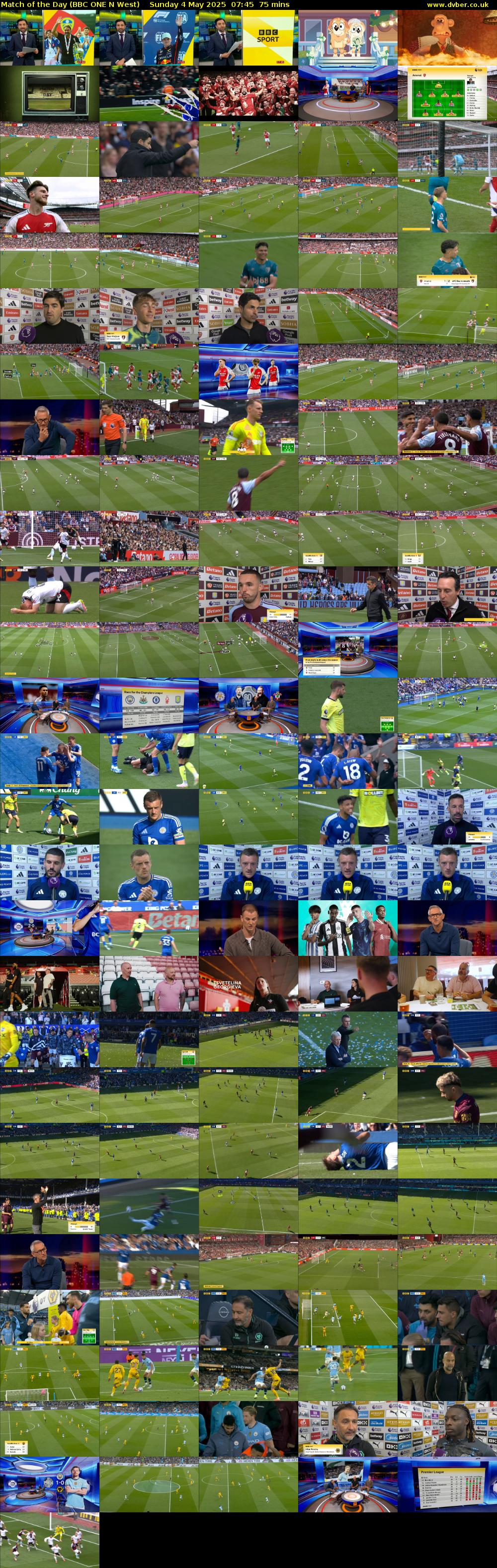 Match of the Day (BBC ONE N West) Sunday 4 May 2025 07:45 - 09:00