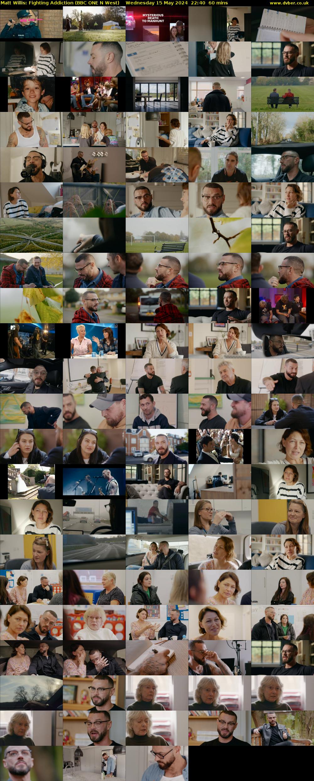Matt Willis: Fighting Addiction (BBC ONE N West) Wednesday 15 May 2024 22:40 - 23:40