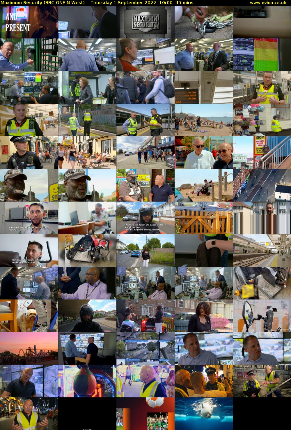 Maximum Security (BBC ONE N West) Thursday 1 September 2022 10:00 - 10:45