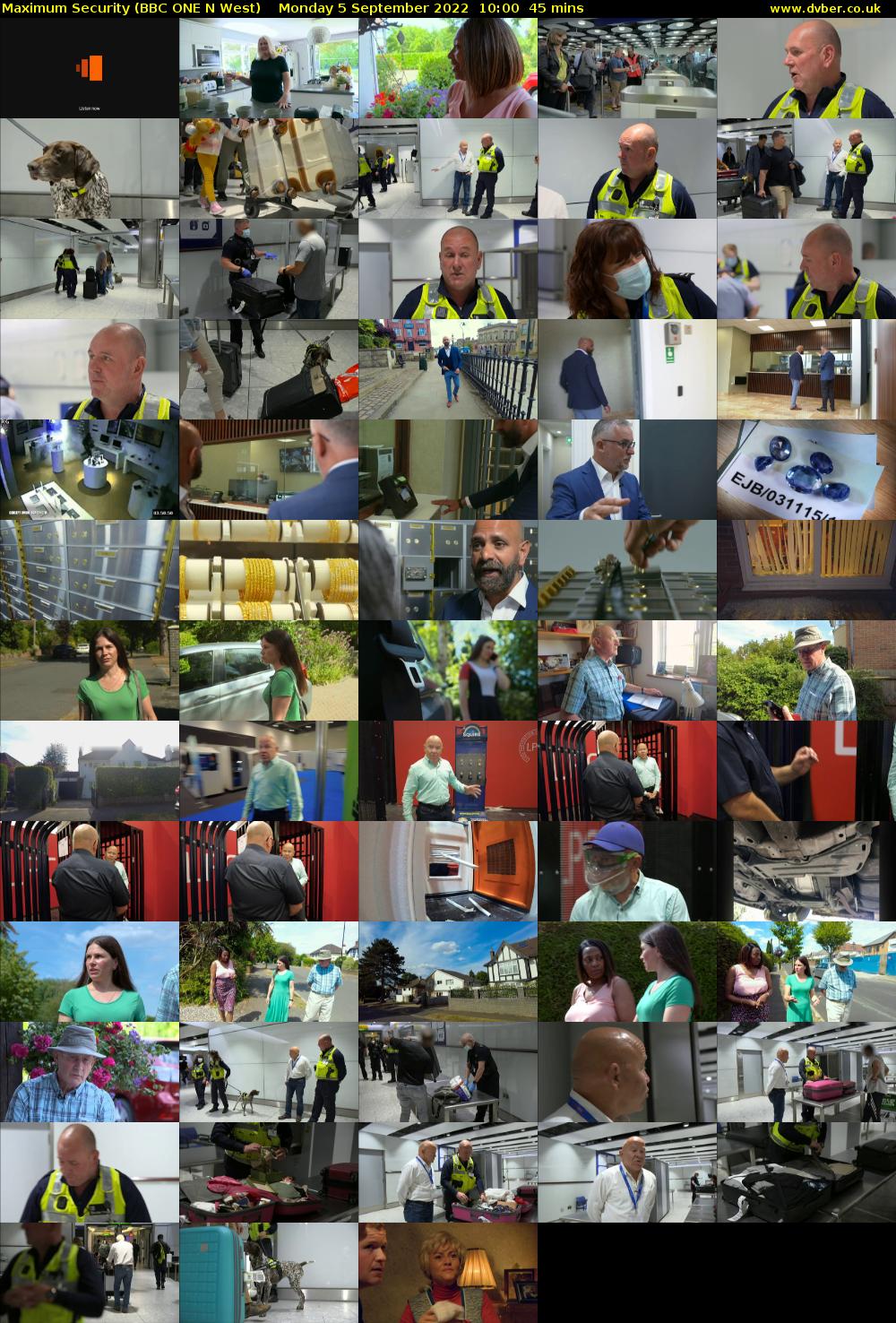 Maximum Security (BBC ONE N West) Monday 5 September 2022 10:00 - 10:45