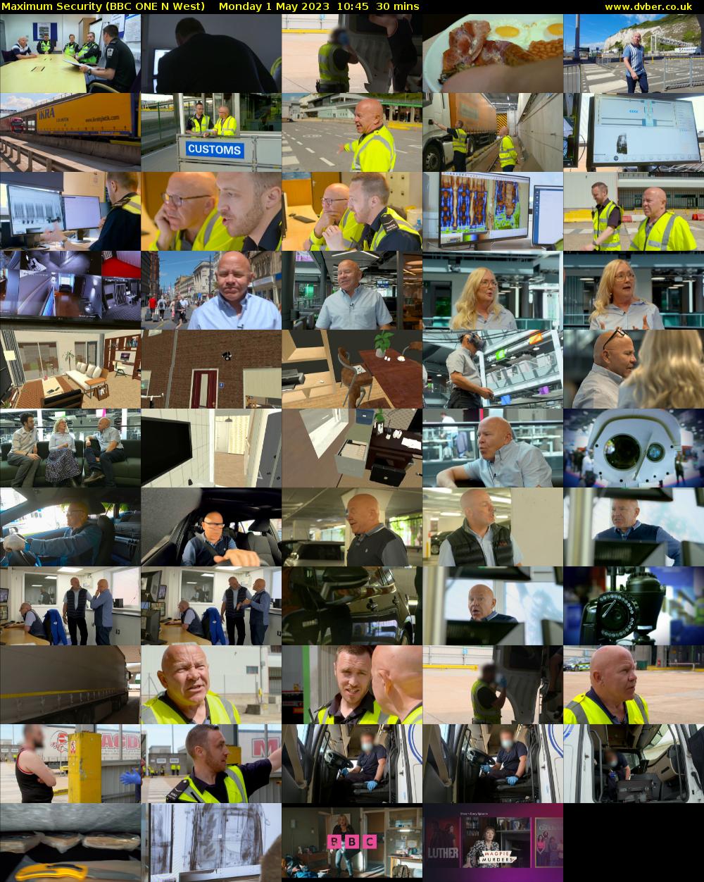 Maximum Security (BBC ONE N West) Monday 1 May 2023 10:45 - 11:15